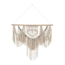 Cotton Macrame Intricately Handmade Weaved Wall Decor With Beaded Fringe Tassels - Olivia & May -Wall Charm Deals Store GUEST a8b2222e 12ac 4323 b908 d46f95122ce5