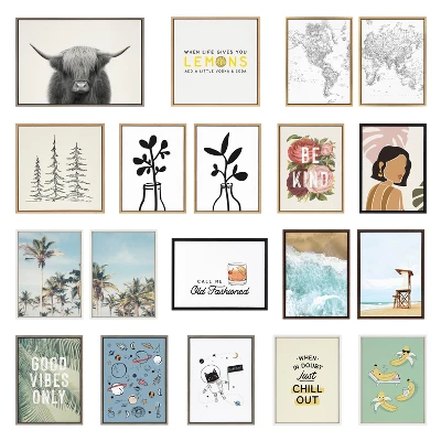 (Set Of 3) 23" X 33" Sylvie Highland Cow Mountains And Inca Trail Framed Canvas Set Gray - Kate & Laurel All Things Decor 3 (Set Of 3) 23" X 33" Sylvie Highland Cow Mountains And Inca Trail Framed Canvas Set Gray - Kate & Laurel All Things Decor - Image 3