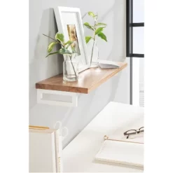 24" X 3" Lankford Wood Shelf Natural/White - Kate & Laurel All Things Decor -Wall Charm Deals Store GUEST aa2e7bb5 3771 4b74 a4d4 f82dc48f100a