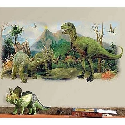 Giant Dinosaurs Scene Peel And Stick Wall Graphic - RoomMates 1 Giant Dinosaurs Scene Peel And Stick Wall Graphic - RoomMates