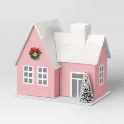 12pc Battery Operated Glittered Paper Christmas Village Set With Bottle Brush Trees And Snowmen - Wondershop™ White/Pink/Blue -Wall Charm Deals Store GUEST ab1a6865 f950 4ac9 b569 4de0e88b434e