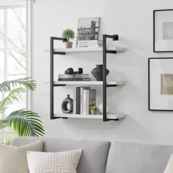 31.5" X 33.2" Modern 3 Tier Hanging Bracket Wall Shelve White Birch - Danya B. -Wall Charm Deals Store GUEST abc96297 3c80 48b8 a6af 632c1ca548ce