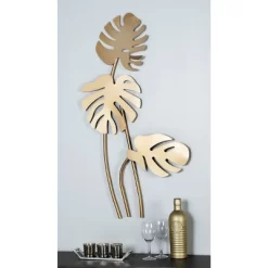 Glam Leaves Wall Decor Gold - CosmoLiving By Cosmopolitan