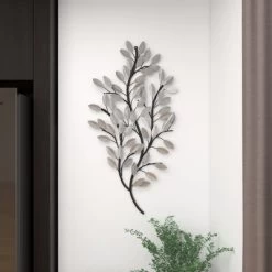 Metal Leaf Metallic Wall Decor With Stem - Olivia & May -Wall Charm Deals Store GUEST ac8a16ae 32f6 441c a0c2 8014ae08377b