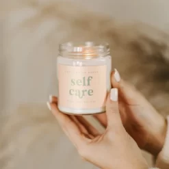 Sweet Water Decor Self Care Pink And Mint Label 9oz Clear Jar Soy Candle -Wall Charm Deals Store GUEST ad9ff25f e0cc 4b21 b610 d8268a21fbde