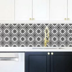 Ornate Tile Backsplash Peel And Stick Giant Wall Decal Black/White - RoomMates -Wall Charm Deals Store GUEST af03b87b fcda 4d20 9894 7ff354dcba67