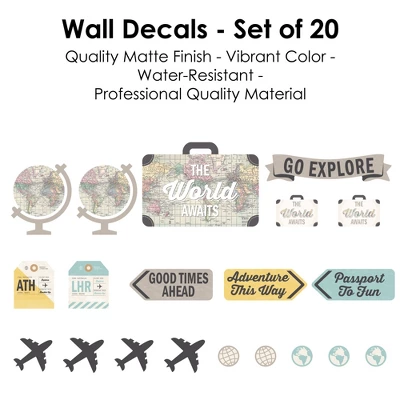 Big Dot Of Happiness World Awaits - Peel And Stick Map Vinyl Wall Art Stickers - Wall Decals - Set Of 20 5 Big Dot Of Happiness World Awaits - Peel And Stick Map Vinyl Wall Art Stickers - Wall Decals - Set Of 20 - Image 5