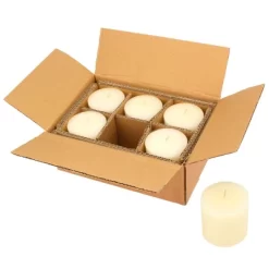 6pk Unscented Flat Top Smooth Pillar Candles Ivory - Stonebriar Collection -Wall Charm Deals Store GUEST b02d154c 343f 4b35 83ca d6add34a4cd6