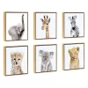 13" X 13" 6pc Ari Safari Animals Natural - Kate & Laurel All Things Decor
