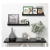 24" X 3.3" 2pc Decorative Wall Shelf Set Black - Uniek