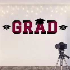 Big Dot Of Happiness Maroon Graduation Party Decor - Vinyl Wall Decals - Grad