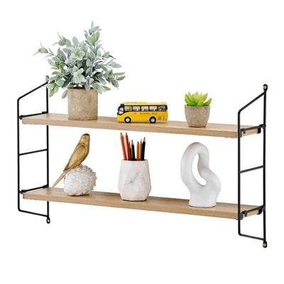 24.5" X 15.75" Severini Floating Bracket 2 Tier Wall Shelf - Danya B. 7 24.5" X 15.75" Severini Floating Bracket 2 Tier Wall Shelf - Danya B. - Image 7