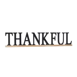 Wood Sign Thankful Wall Decor Black - Olivia & May