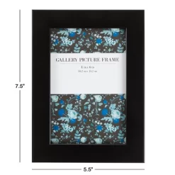 Hastings Home Set Of 6 Picture Frames With Stand And Hanging Hooks - 4" X 6", Black