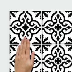 Ornate Tile Backsplash Peel And Stick Giant Wall Decal Black/White - RoomMates -Wall Charm Deals Store GUEST b512dd58 45a9 4b11 9617 cf1c19f2346f
