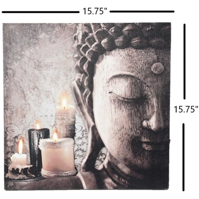 LuxenHome Zen Buddha And Candles Lighted Canvas Print 7 LuxenHome Zen Buddha And Candles Lighted Canvas Print - Image 7