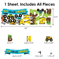 Big Dot Of Happiness Smash And Crash - Monster Truck - Peel And Stick Boy Birthday Party Decoration - Wall Decals Backdrop -Wall Charm Deals Store GUEST b7c30d8f d31b 4853 80ec 9985406c7a57