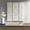 (Set Of 3) 35.5" Height Wooden Mandala 3D Embellished Canvas Decorative Wall Art Set White