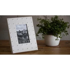 Cream Bubble Pattern 4x6 Inch Enamel Metal Decorative Picture Frame - Foreside Home & Garden -Wall Charm Deals Store GUEST b96bfc7b 8e22 4538 925d 8bbad63b4286
