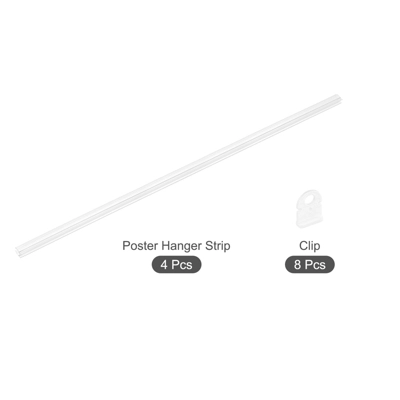 Unique Bargains PVC Poster Hanger Rail Poster Strip Bar With Clip For Poster Map 2 Unique Bargains PVC Poster Hanger Rail Poster Strip Bar With Clip For Poster Map - Image 2