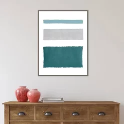 22" X 30" Painted Weaving IV Blue Green By Piper Rhue Framed Canvas Wall Art Gray Wash - Amanti Art -Wall Charm Deals Store GUEST ba8a95cd edc2 4c10 9646 77d5ee041b7f