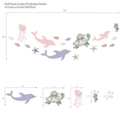 Lambs & Ivy Sea Dreams Dolphins/Turtles/Fish Underwater/Nautical Wall Decals
