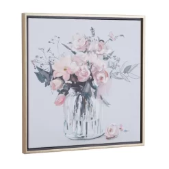 Canvas Floral Handmade Bouquet Framed Wall Art With Gold Frame Pink - Olivia & May -Wall Charm Deals Store GUEST be269256 8967 4788 8847 aa6b3bc641cd