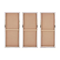 (Set Of 3) 15" X 35" Forest Gel Coat Canvas With Gold Foil Embellishment