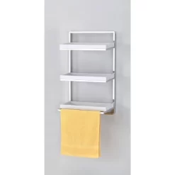 10.5" X 16" 3 Tier Wall Shelving Unit With Towel Rack And Trays Chrome/White - Danya B. -Wall Charm Deals Store GUEST c1b27775 4dbe 4a5d 9485 ac9511427de7