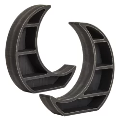 2 Pack Wooden Moon Shelf, Rustic Wall Home Decor, Crystal Holder For Stones Display And Essential Oils (10 X 10 X 2 In) -Wall Charm Deals Store GUEST c30ceaf2 bf0f 4ff3 bdc6 40aec04ab356