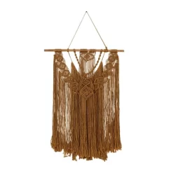 49" X 27" Fabric Macrame Handmade Intricately Weaved Wall Decor With Beaded Fringe Tassels Brown - Olivia & May -Wall Charm Deals Store GUEST c32e2d49 a643 493d 9be3 fcbec8ded019