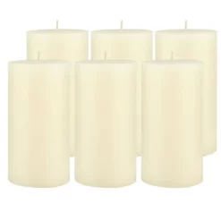 6pk Unscented Flat Top Smooth Pillar Candles Ivory - Stonebriar Collection -Wall Charm Deals Store GUEST c4b49840 8588 433e 84d1 43f923d12e3e