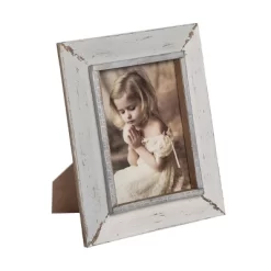 Gray And Cream Distressed Wood 5 X 7 Inch Decorative Wood Picture Frame - Foreside Home & Garden -Wall Charm Deals Store GUEST c52dc19a 7e8e 4c34 96fd a6b42d7370c5