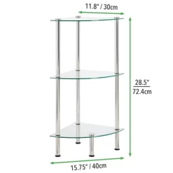 MDesign Glass/Metal Household Corner Organizer Shelf -Wall Charm Deals Store GUEST c6ccbbea d302 4830 bdee 00f1e6a4759d