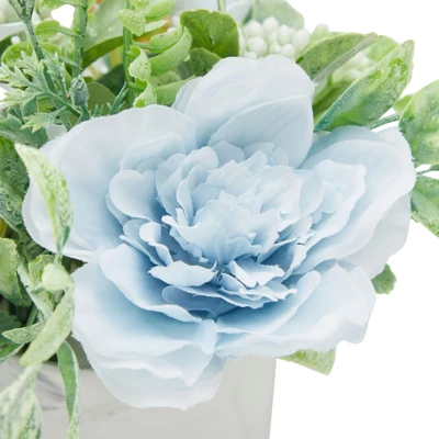 Juvale Artificial Hydrangea Ceramic Planter With Stand, Faux Potted Plants 5 Juvale Artificial Hydrangea Ceramic Planter With Stand, Faux Potted Plants - Image 5