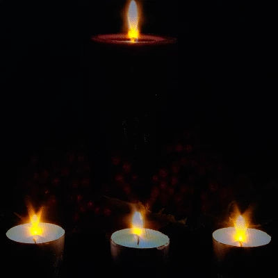 Northlight Red And Green LED Lighted Candles Christmas Canvas Wall Art 12" X 15.75" 2 Northlight Red And Green LED Lighted Candles Christmas Canvas Wall Art 12" X 15.75" - Image 2