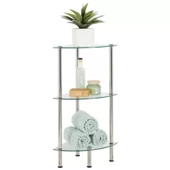 MDesign Glass/Metal Household Corner Organizer Shelf -Wall Charm Deals Store GUEST ca28750c c566 40f8 89b3 b8737c4f5afe