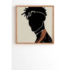 Domonique Brown Black Hair No. 2 Framed Wall Art Bamboo - Deny Designs -Wall Charm Deals Store GUEST ca2c4447 213a 442a be52 bc3dc5b6a7b1