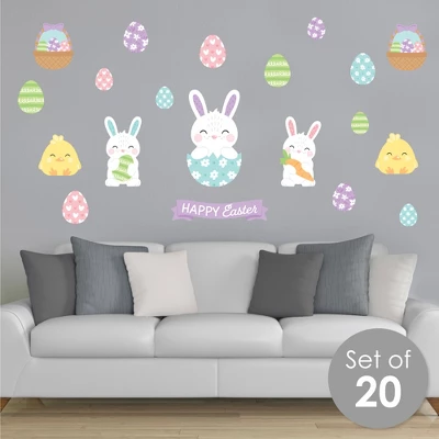 Big Dot Of Happiness Spring Easter Bunny - Peel And Stick Nursery And Home Decor Vinyl Wall Art Stickers - Wall Decals - Set Of 20 1 Big Dot Of Happiness Spring Easter Bunny - Peel And Stick Nursery And Home Decor Vinyl Wall Art Stickers - Wall Decals - Set Of 20