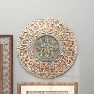 Metal Floral Wall Decor With Embossed Details Gold - Olivia & May 10 Metal Floral Wall Decor With Embossed Details Gold - Olivia & May - Image 10