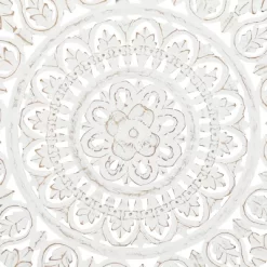 Wood Floral Handmade Intricately Carved Wall Decor With Mandala Design White - Olivia & May -Wall Charm Deals Store GUEST cc898697 9e50 4a5c 8582 b99277204312