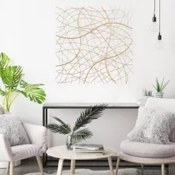 LuxenHome 26.4" Square Gold Abstract Metal Wall Decor -Wall Charm Deals Store GUEST d042d856 c223 43f6 ab7b 6dac6c622543