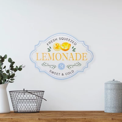 Northlight 15.25" White And Blue "Fresh Squeezed Lemonade" Metal Sign Spring Wall Decor 1 Northlight 15.25" White And Blue "Fresh Squeezed Lemonade" Metal Sign Spring Wall Decor