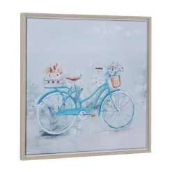 Canvas Bike Handmade Framed Wall Art With Tan Frame Blue - Olivia & May -Wall Charm Deals Store GUEST d288de6e 6cf3 4c34 82f8 bd4dcbc58112