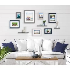 10pc Bordeaux Frame Coastal Finishes Box Set White/Black/Natural Wood - Kate & Laurel All Things Decor -Wall Charm Deals Store GUEST d4983152 c2be 4d4f 8dbe 1a3bfd667fe8