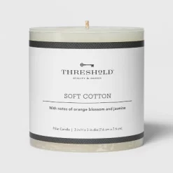 Pillar Candle Soft Cotton White - Threshold™ -Wall Charm Deals Store GUEST d55a5595 2986 4235 8fc7 cb696b617fa6