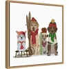 16" X 16" Christmas Dogs Winter Sports Fans By Fab Funky Framed Canvas Wall Art - Amanti Art