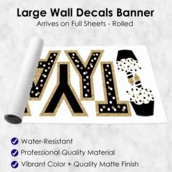 Big Dot Of Happiness Adult Happy Birthday - Gold - Peel And Stick Birthday Party Large Banner Wall Decals - Happy Birthday -Wall Charm Deals Store GUEST d5aa8e05 8390 4d58 a938 1a2b599885da