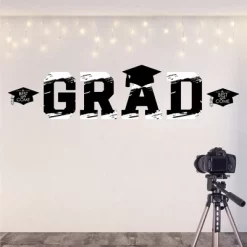Big Dot Of Happiness Black And White Graduation Party Decor - Vinyl Wall Decals - Grad