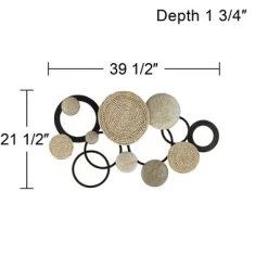 Dahlia Studios Ocala 39 1/2" Wide Metal And Rope Modern Disc Wall Art -Wall Charm Deals Store GUEST db327835 944d 46b8 9e4f b5ca4bc816f8